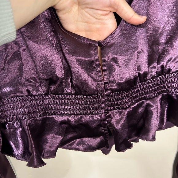 Free People Chasing Love Ruffle Satin Pyjamas - Picture 6 of 15